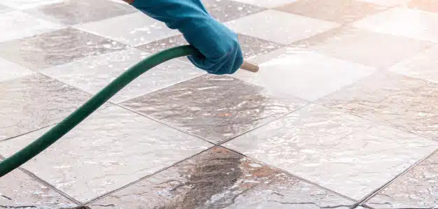 Washing the tiles