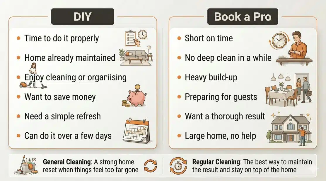 DIY vs professional cleaning custom graphic