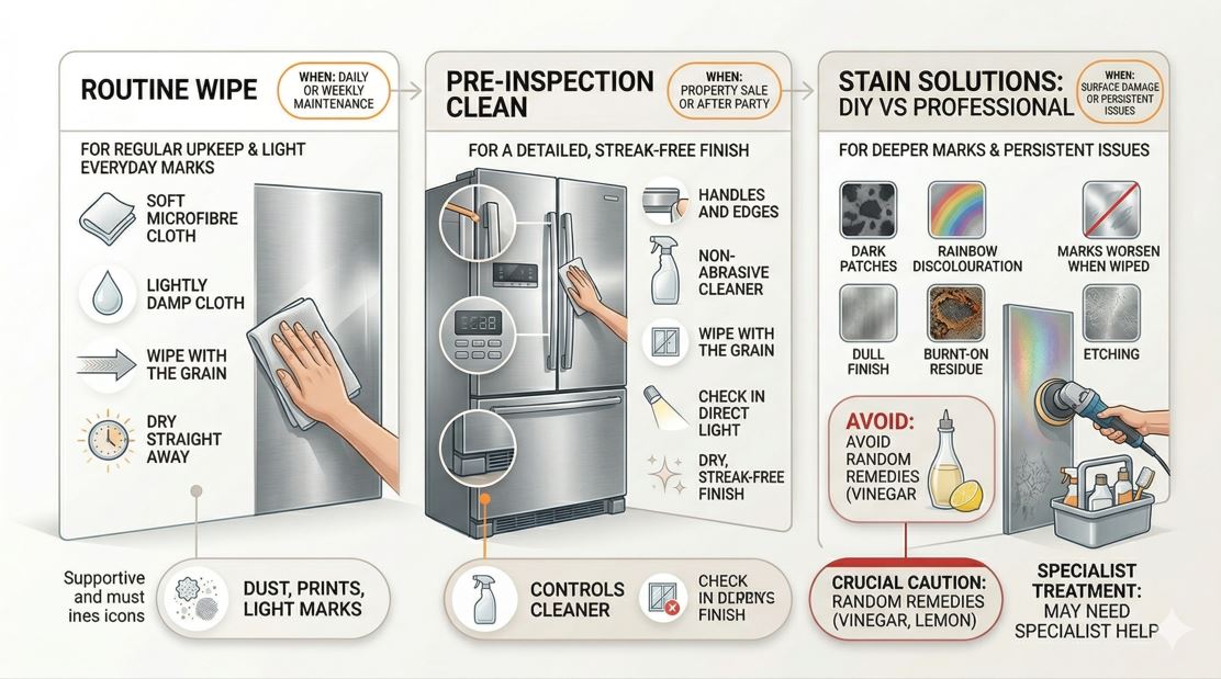 choosing the right cleaning approach stainless steel appliances
