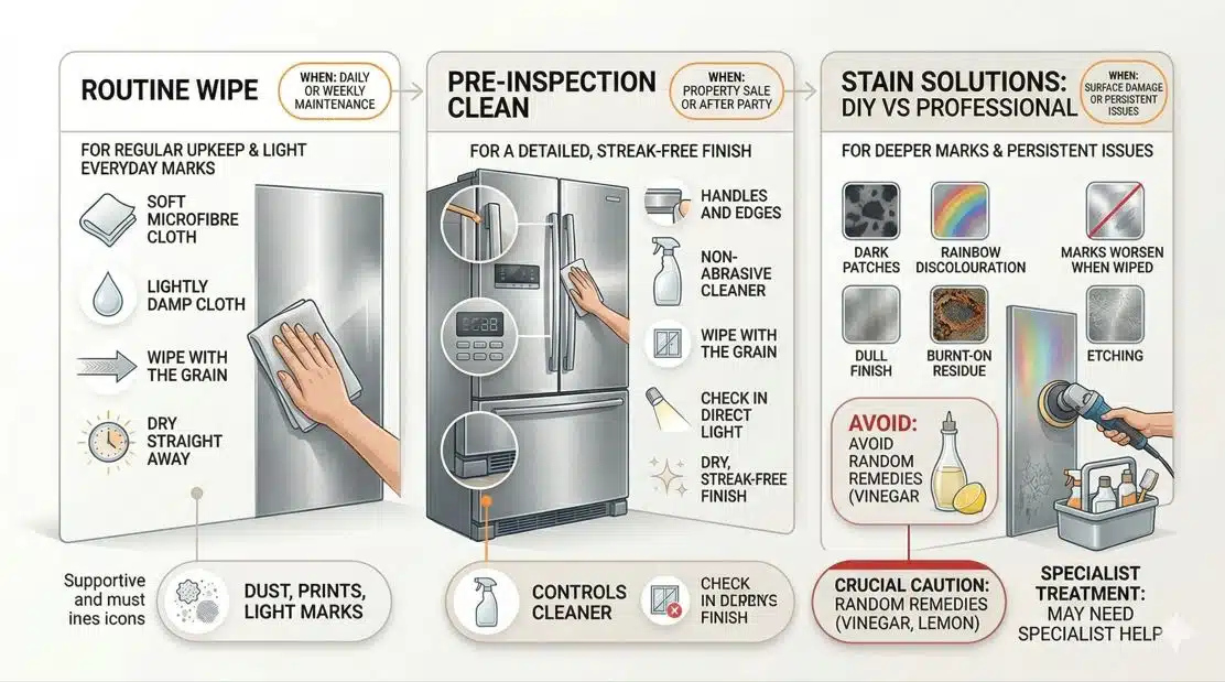 choosing the right cleaning approach stainless steel appliances