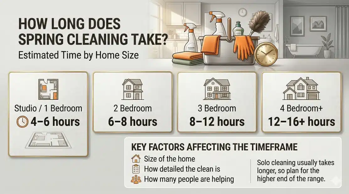 how long does spring cleaning take custom graphic