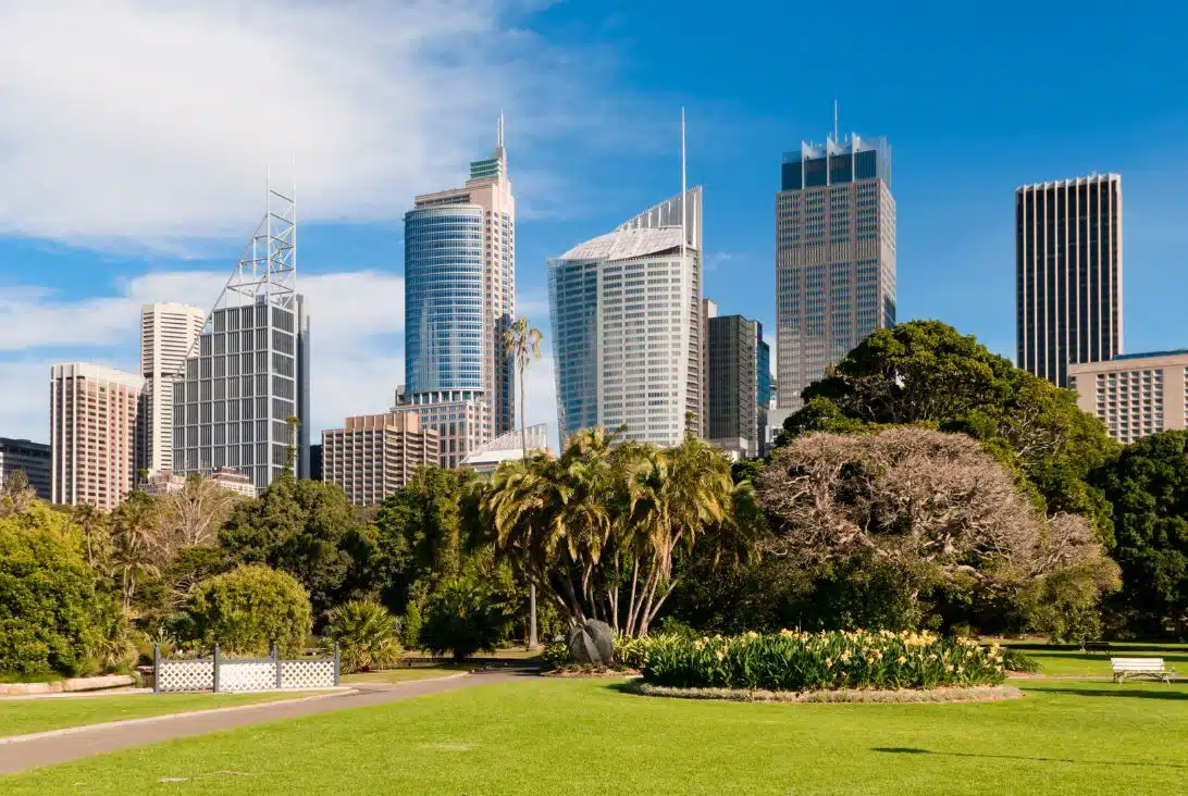 botanical garden looking into Sydney's CBD