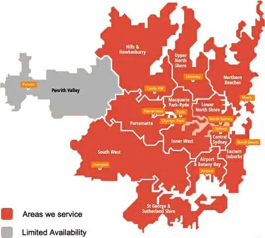 Map of MaidForYou Sydney Cleaning Locations