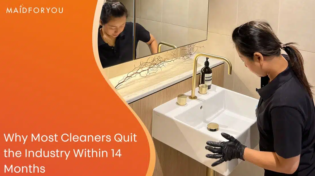 why most cleaners quit the industry within 14 months custom graphic